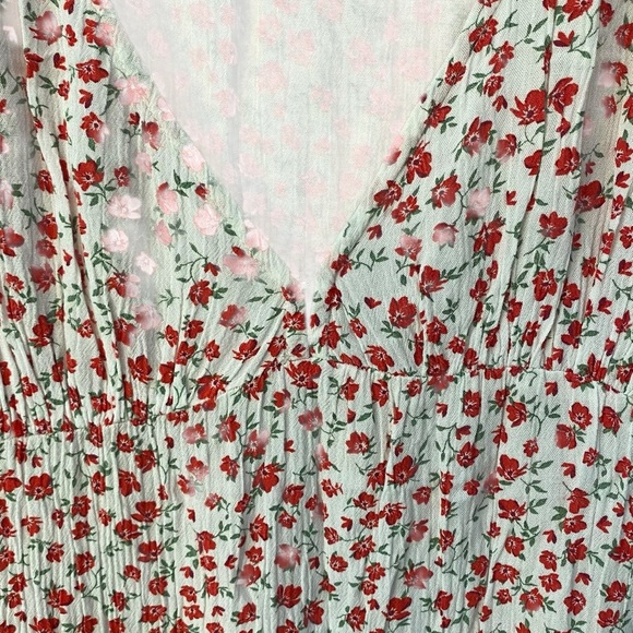 Billabong Red and White Flutter Sleeve Midi Dress - Picture 8 of 10